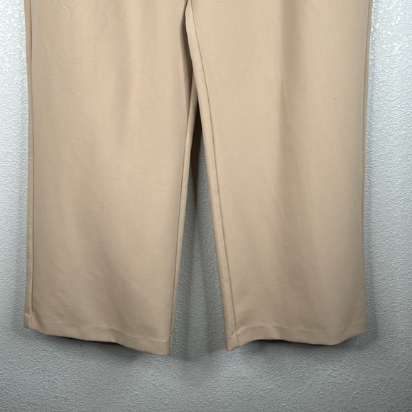 Abercrombie & Fitch Tan Pleated Wide Leg with Pockets Dress Pants Size Large - Picture 3 of 9
